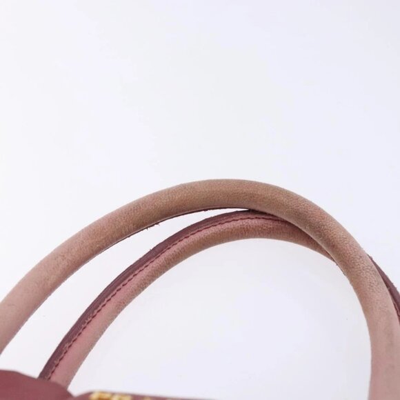 PRADA Hand Bag Nylon Pink Gold Auth - Picture 10 of 16